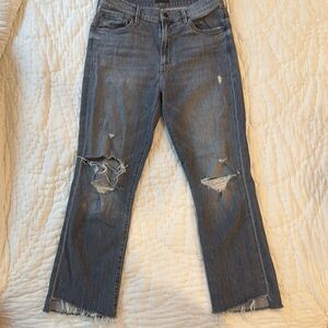 Size 29 Mother Denim gray distressed jeans, ankle length